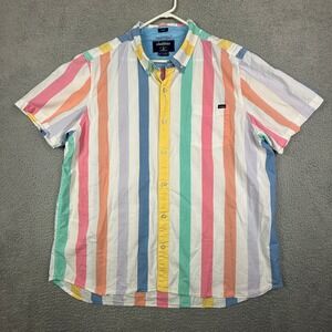 Chubbies Mens XX Large Short Sleeve Button Up Shirt Multi Color Stripe Casual